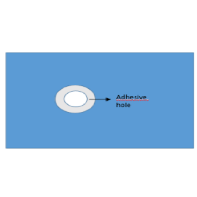 Hanedan - Champ opératoire 160 x 150 cm fenêtré adhésive centrée ∅ 7 x 12 cm - 1 Pièce