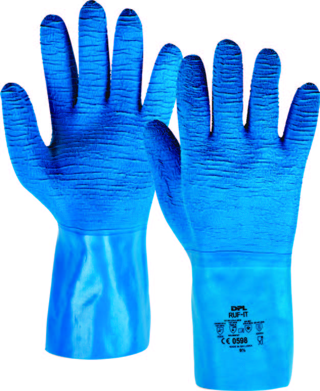 Abena - Gants latex rugueux bleus en latex résistant à la chaleur - Boite de 6 paires