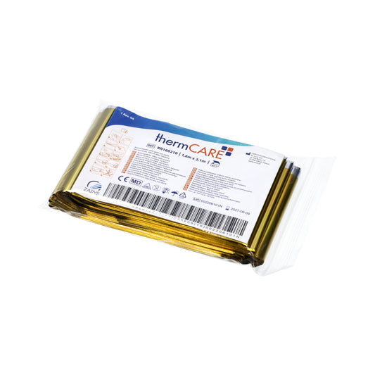 Couverture de secours en  feuille d'aluminium thermCARE - 12 pièces