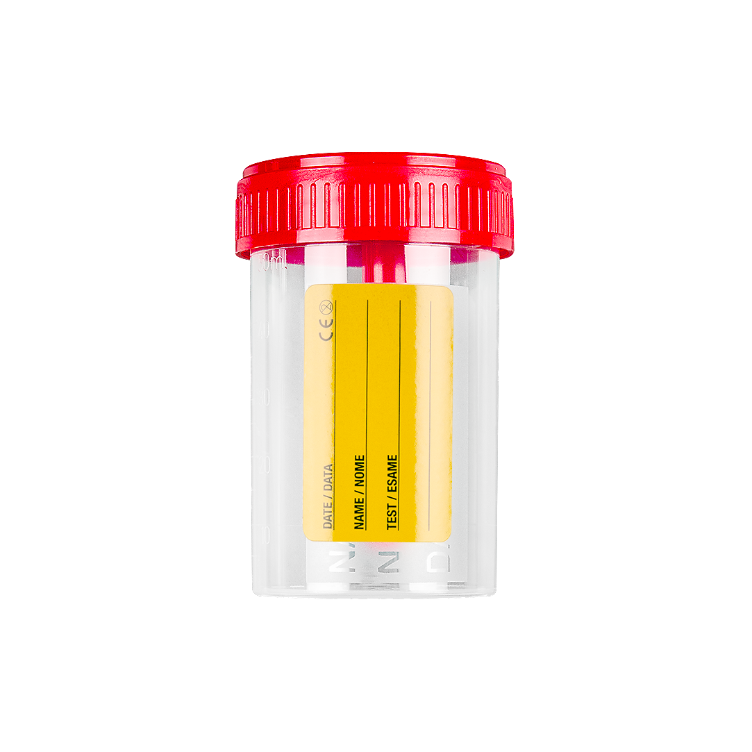 Pots pour selles avec surface d’écriture en papier avec bouchon à vis 60 ml - 1 carton