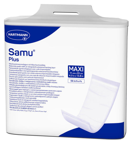 HARTMANN - Samu Maxi Plus - Pansement gynécologique 11 X 35cm - Boite de 56 pièces