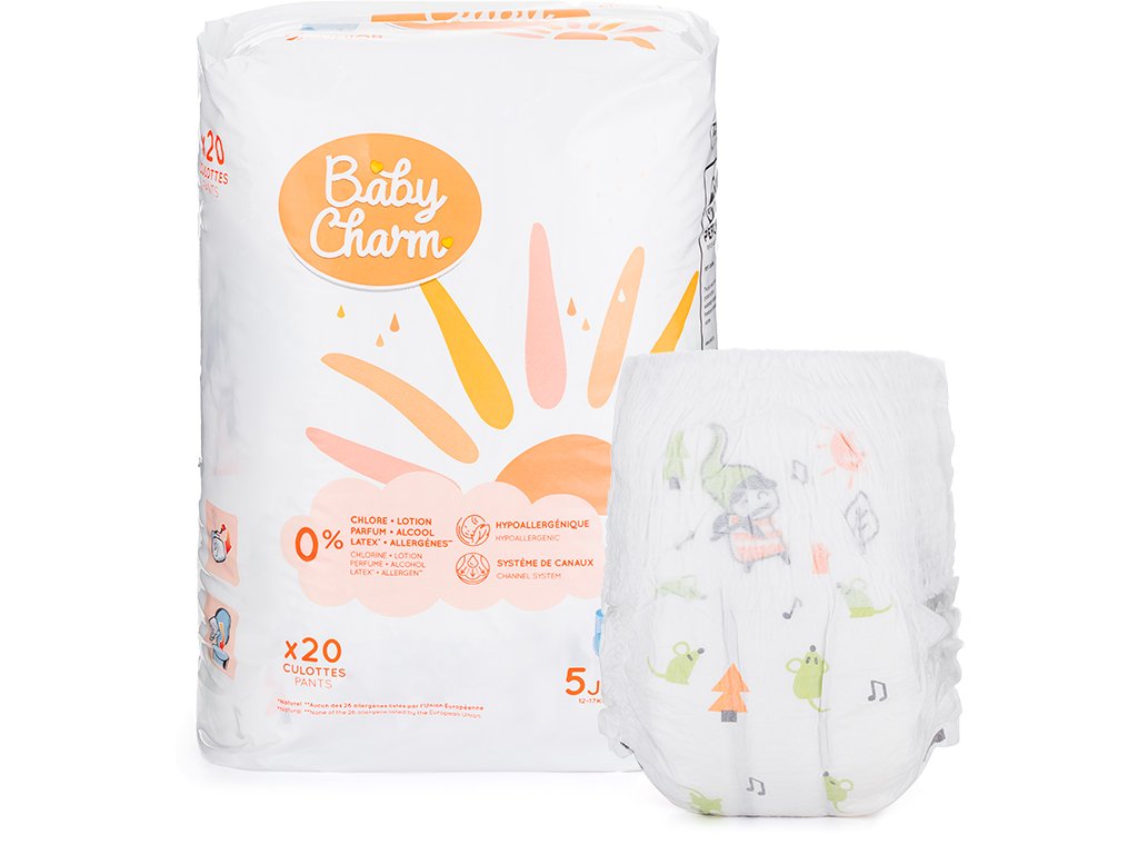 BabyCharm - Couche Culotte Taille 5 Junior (12-17Kg) - Sachet de 20 pièces