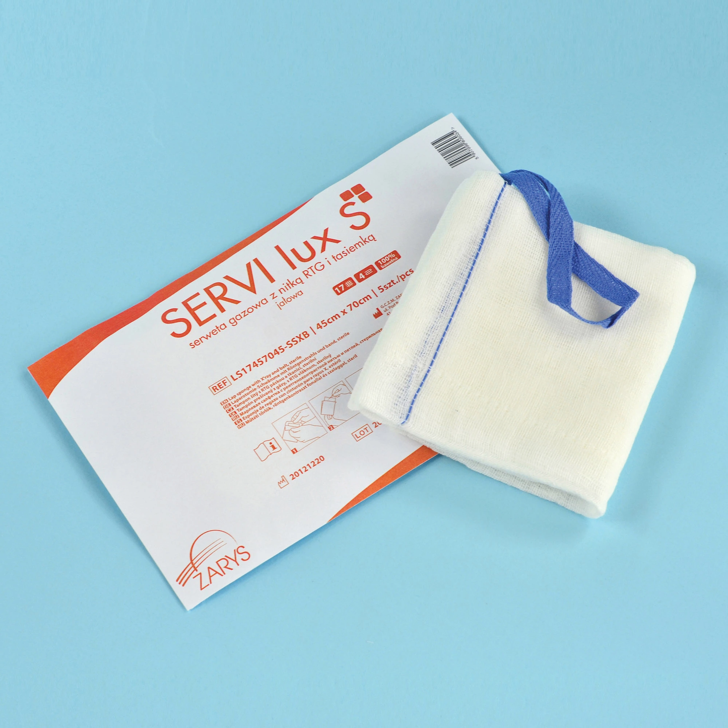 Compresse SERVI lux S prélavée avec Puce et rayon X stérile