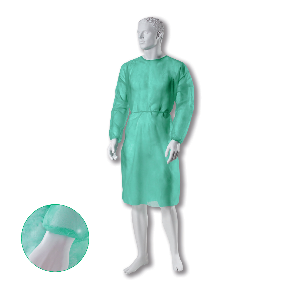 Blouse de protection médicale non tissée avec poignets élastiques - 10 pièces