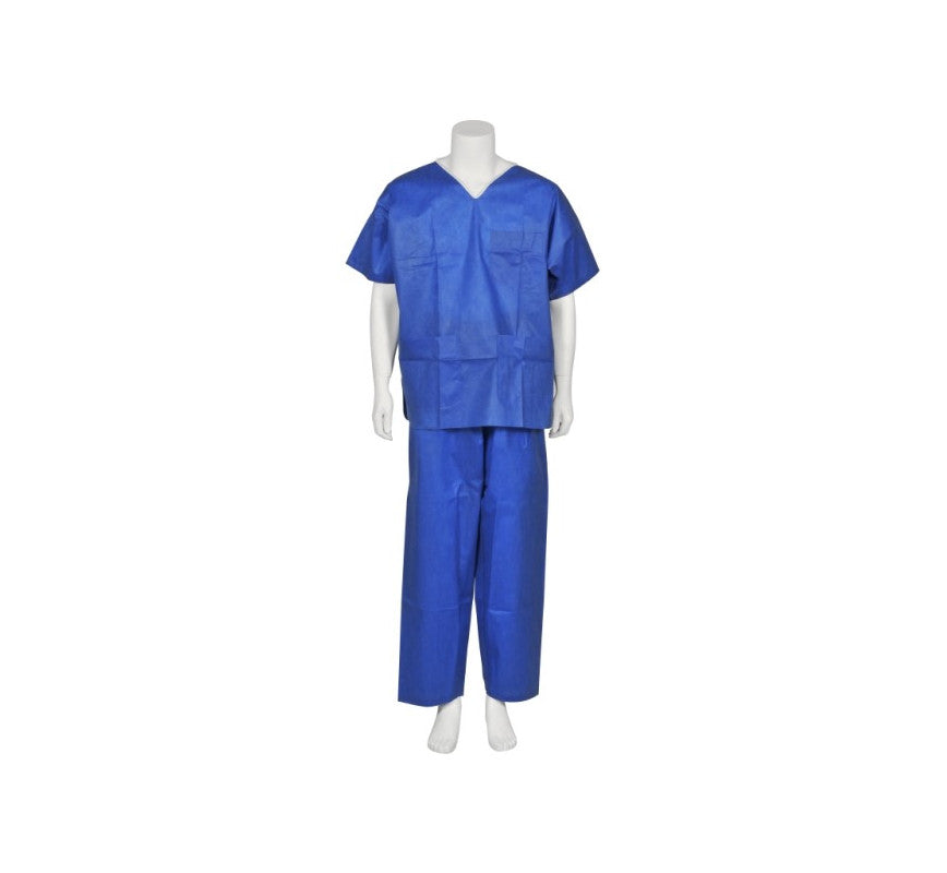 Abena - Pyjama de bloc classic avec manches courtes en SMS 35g/m² en bleu - 1 pièce