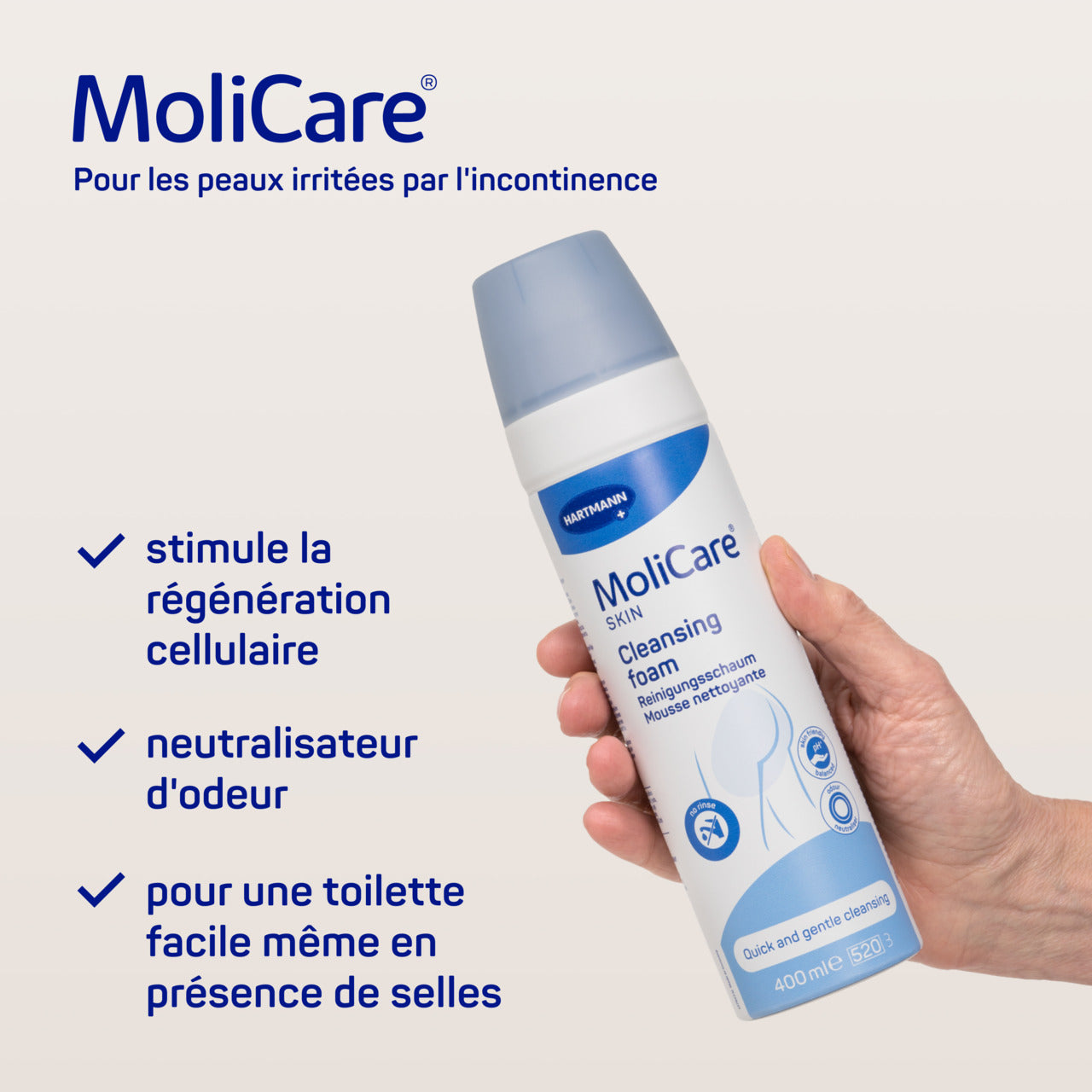 HARTMANN - MoliCare Skin - Skin Mousse nettoyante 400 ml - 1 pièce