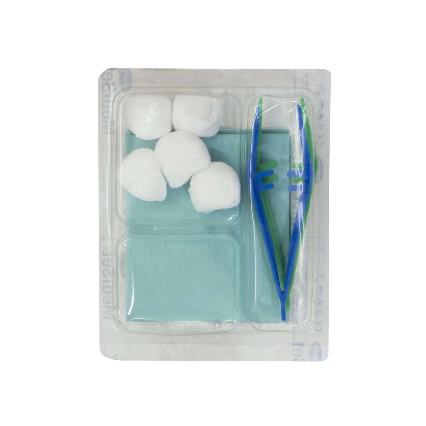 HARTMANN - Set de Pansement N°4B avec double pince anatomique, tampons, Champ Stérile et étiquette de traçabilité - 1 set