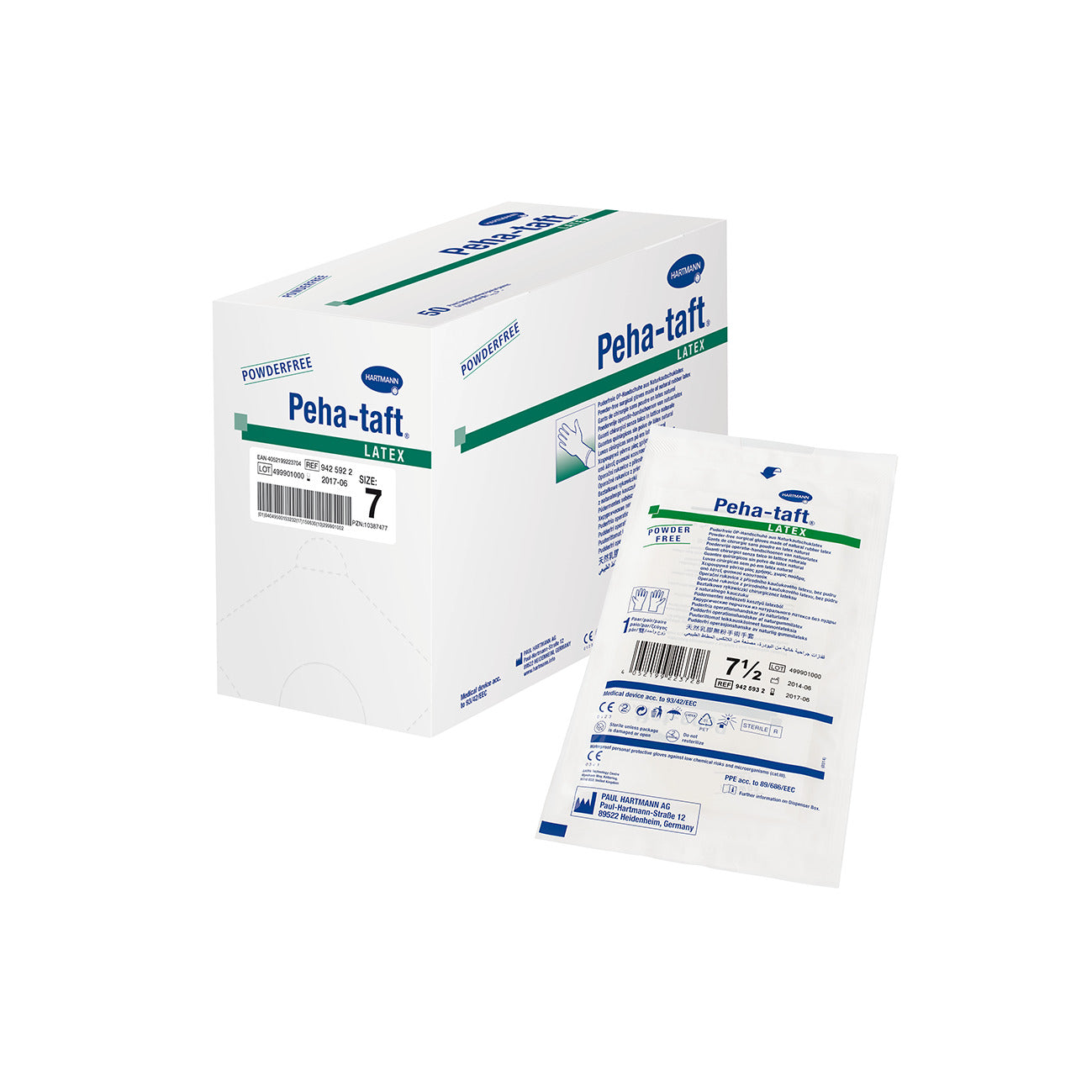 HARTMANN - Gant d'examen en latex non poudré Peha-taft latex powder free - Boite de 50 paires