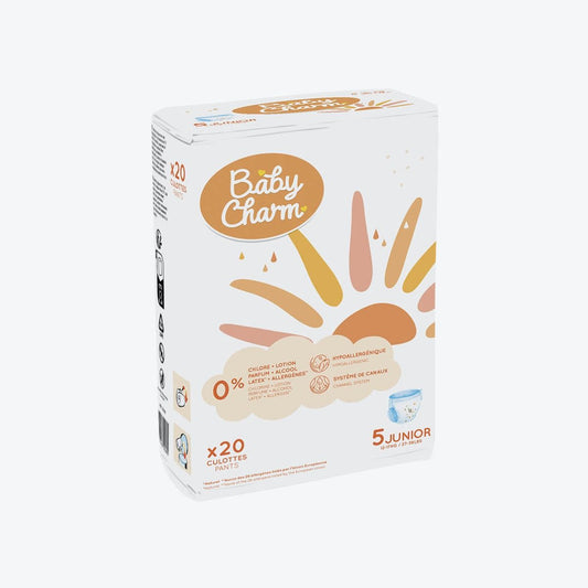 BabyCharm - Couche Culotte Taille 5 Junior (12-17Kg) - Sachet de  20 pièces