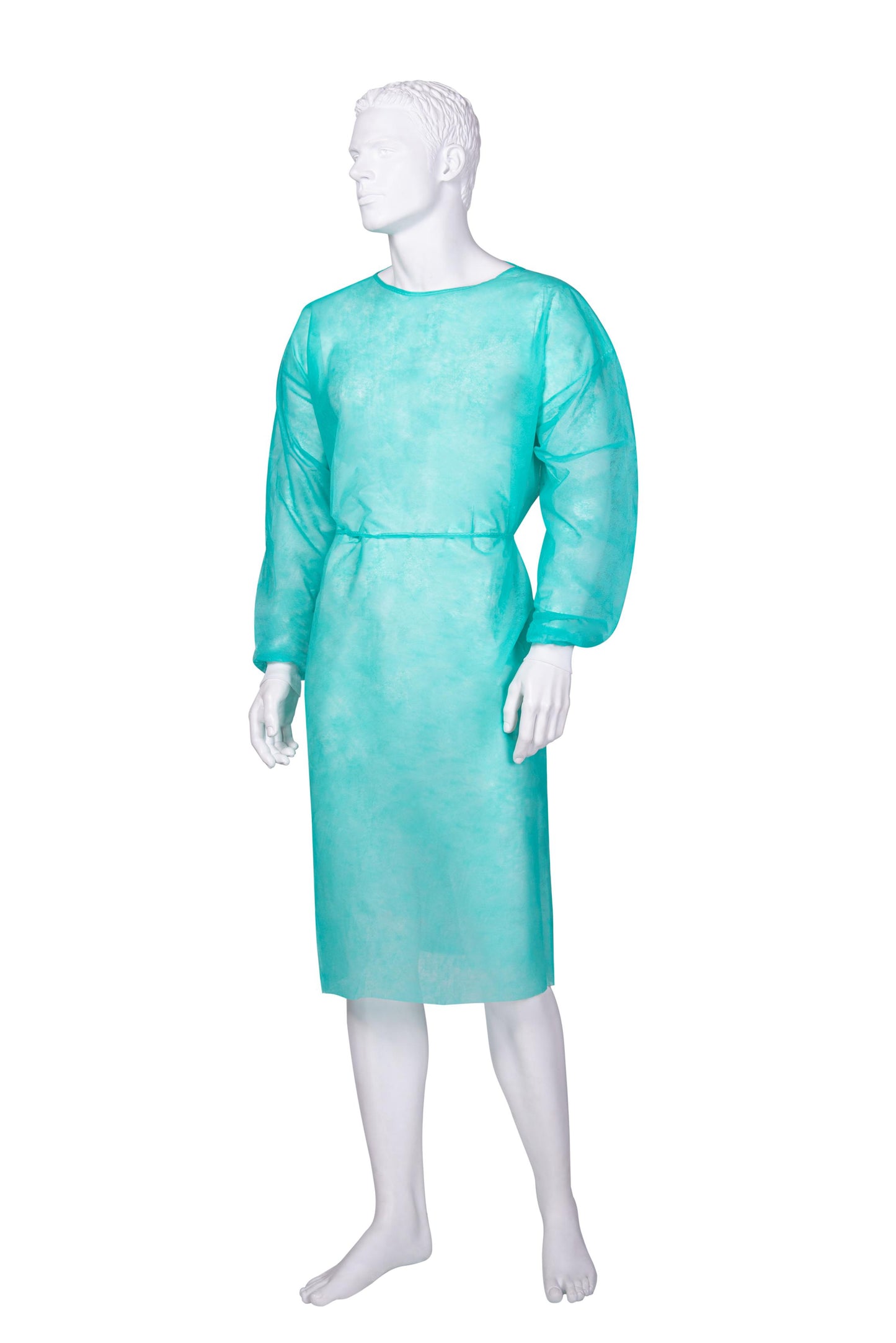 Zarys BETAtex - blouse d’isolement avec poignets élastiques, non-tissé, vert, non stérile, taille L, 20g - Carton de 5 conditionnements de 10