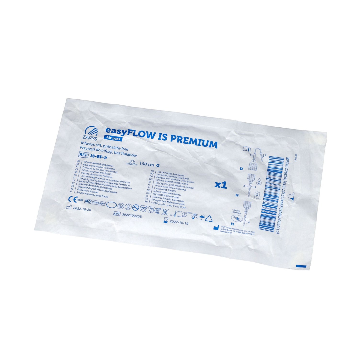 Perfuseur easyFLOW IS PREMIUM sans phtalates- 10 pièces
