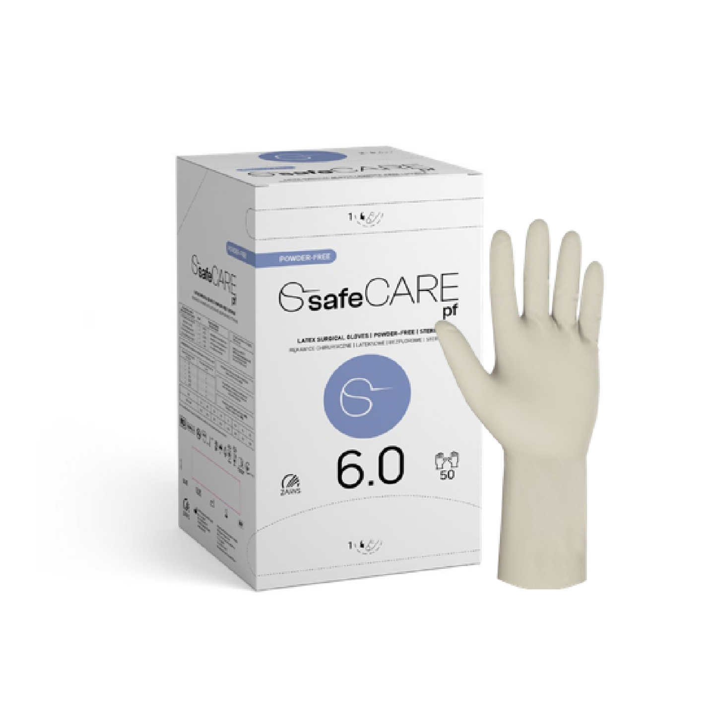 Gants Latex stérile en caoutchouc naturel non poudrés - Boite de 50 paires