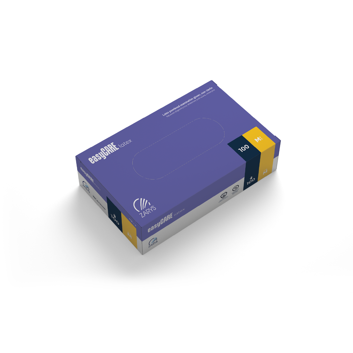 Gants d'examen latex avec poudre à usage unique - Boite de 100 pièces