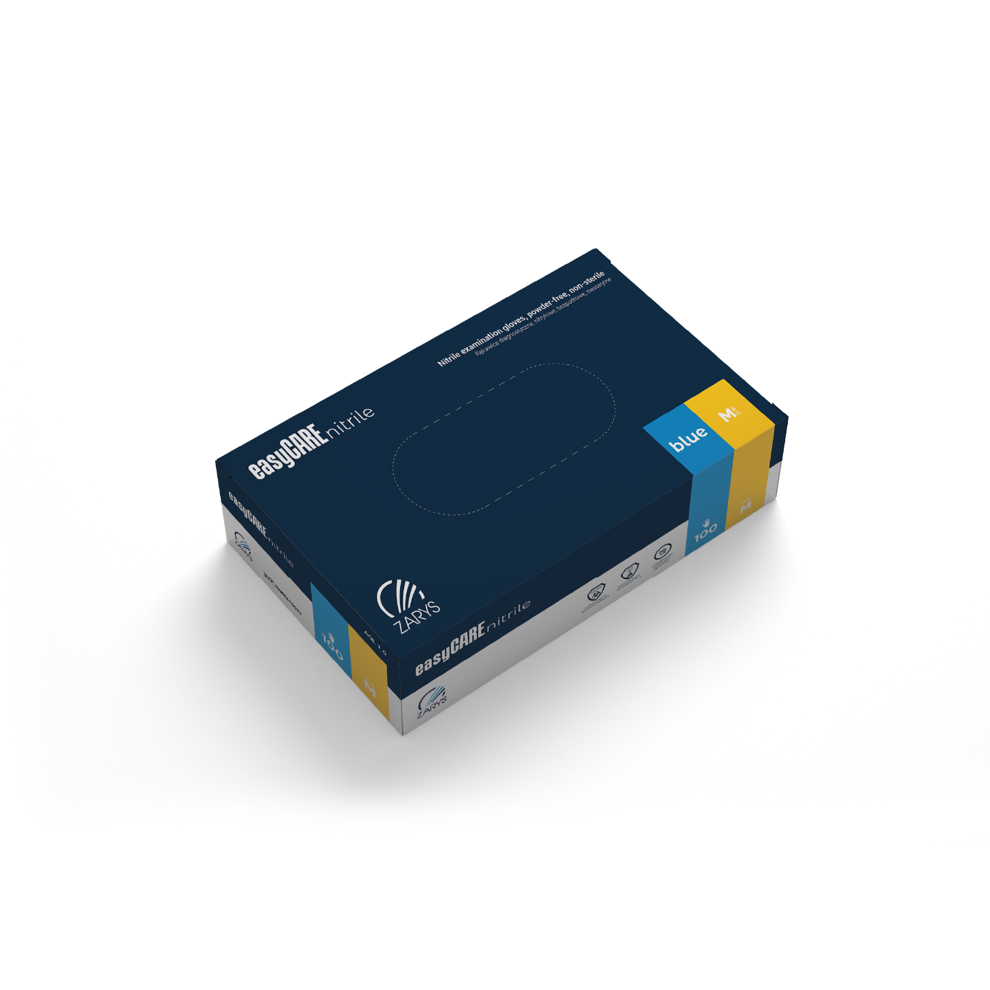 Gants d'examen nitrile sans poudre à usage unique- Boite de 100 pièces