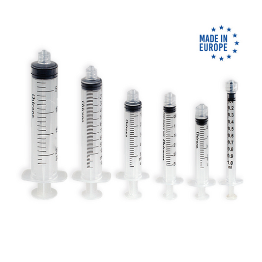 Chirana - Seringues 3 pièces - Luer Lock - 1ml, 2ml, 3ml, 5ml, 10ml, 20ml, 30ml, 50ml- Fabriqués en Europe