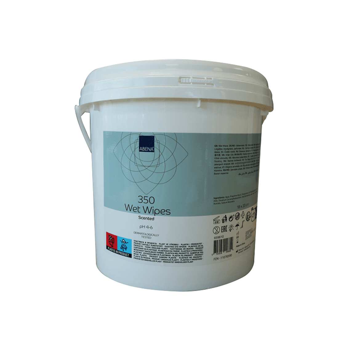 Abena - Lingette imprégnée parfumée 18 x 33 cm - Pot de 350 unités