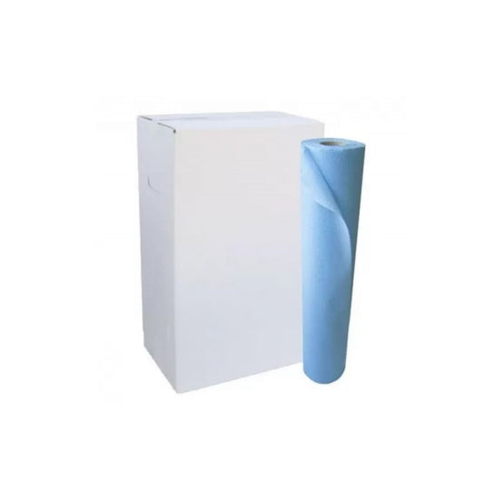 GH groupe - Drap d'Examen Médical - 150 Formats - 50 x 38 cm - Ouate Plastifiée Bleu - Carton de 6 rouleaux
