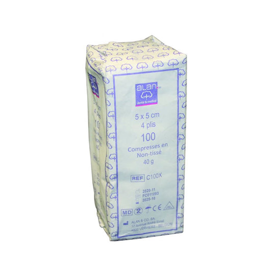 Comed - Compresses en non-tissé 5 x 5 cm - Sachet de 100 pièces