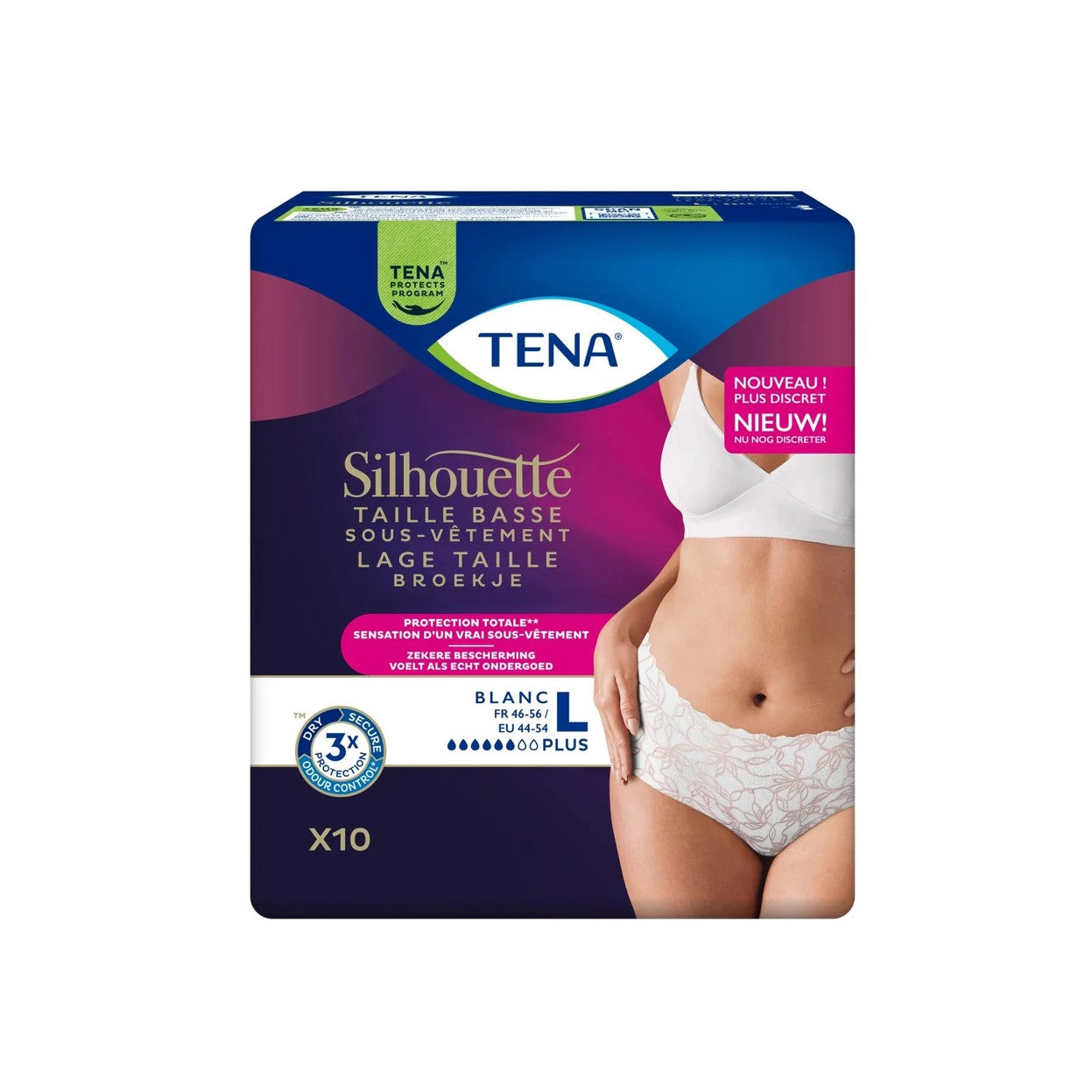 Tena - Protection urinaire femme - Silhouette Plus Blanc Taille Basse