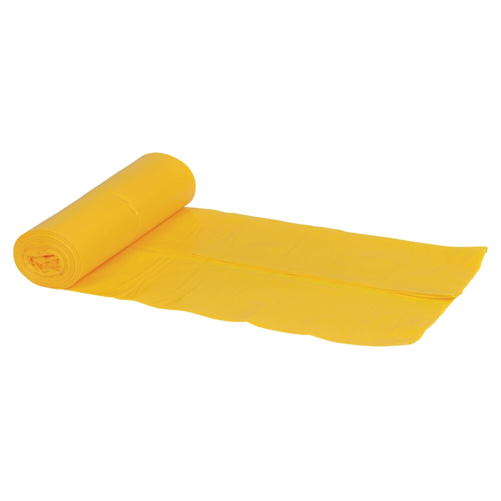 Abena - Sac Sækko-Boy 60 L - Jaune BD recyclé 60µ - Carton de 15 rouleaux de 10 pièces