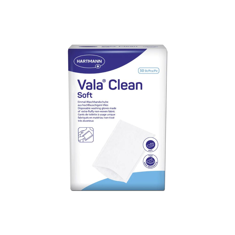 HARTMANN - Valaclean soft - Gants de toilette en non-tissé molletonné - Boite de 50 pièces