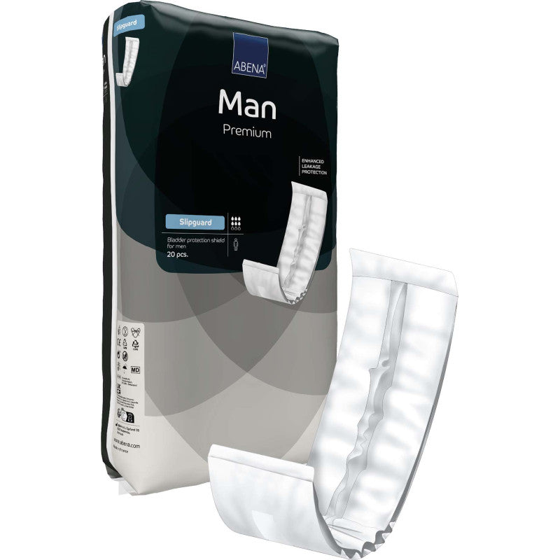 Abena - Protection urinaire anatomique homme - Man Slipguard Premium - Sachet de 20 pièces