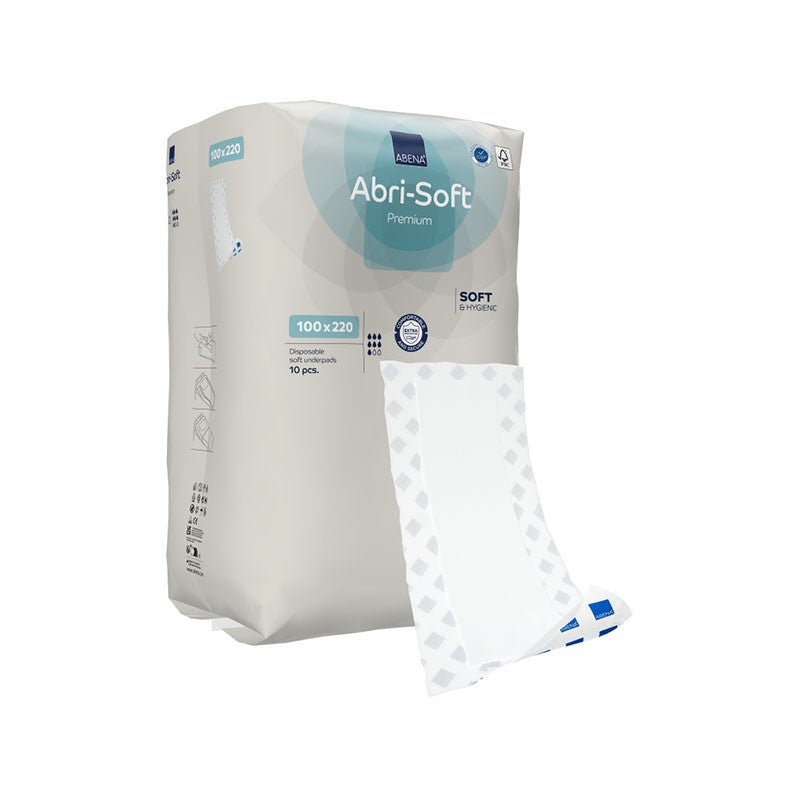 Abena - Alèses jetables ABRI SOFT Premium 100 x 220 cm - Sachet de 10 pièces