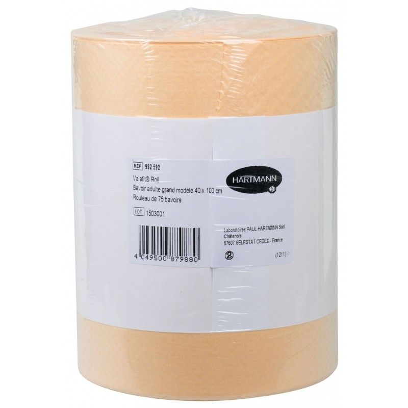 HARTMANN - ValaFit Roll - Bavoir jetable grand modèle à usage unique 40 x 100 cm - Carton de 6 Rouleau de 75  pièces