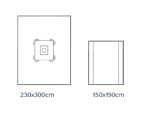 Champ d'extrémité stérile standard plus avec fenestration élastique renforcée Ø7cm 230cmx300cm - 1 kit