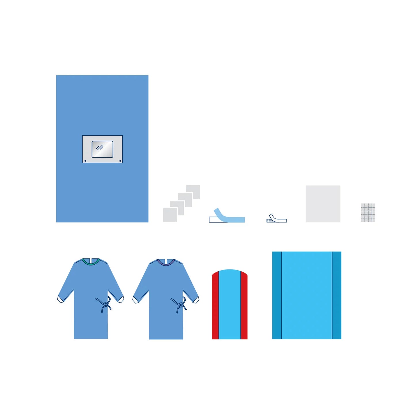 Kit césarienne stérile COMFORT avec fenestration, pochette de collecte et blouses - 1 kit