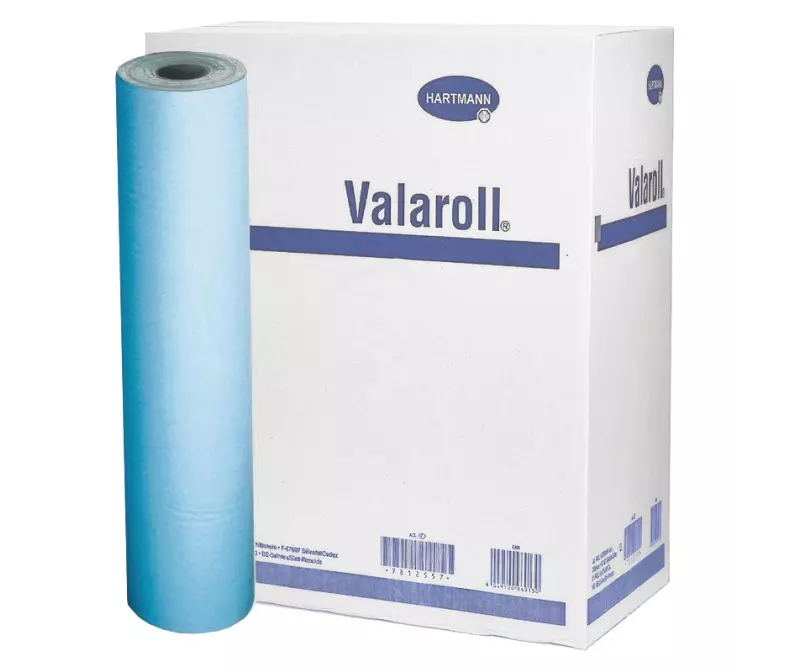 HARTMANN - ValaRoll - Drap d'examen Bleu plastifié 50 x 114 cm - 60 FTS - Lot de 6 Rouleaux