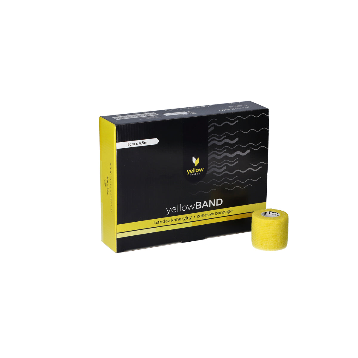 Zarys yellowBAND - Bandage cohésif, non stérile 5cm x 4,5m jaune - Boîte de 12 unités