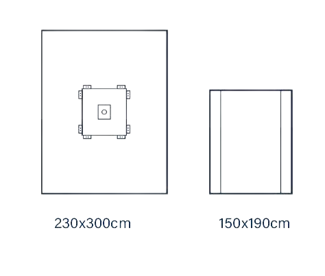 Kit d'extrémité stérile standard plus  avec fenestration élastique renforcée Ø3,5 cm  230cmx300cm - 1 kit