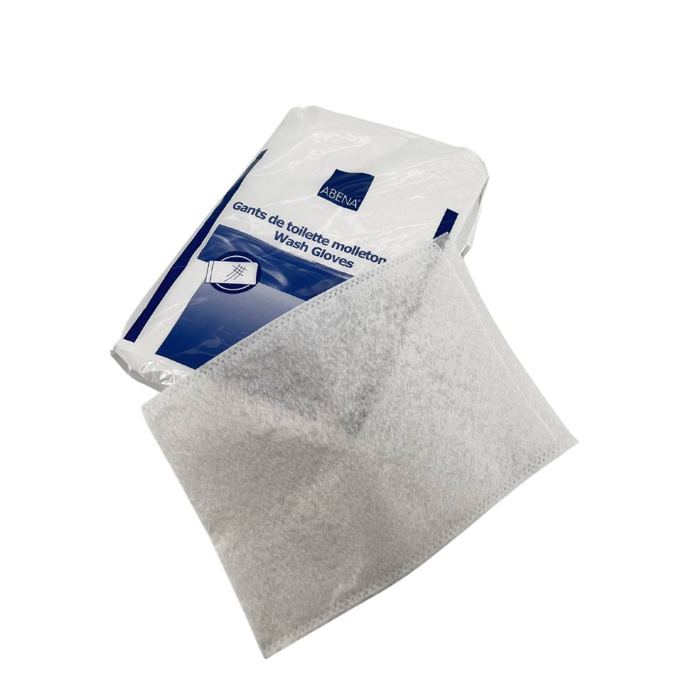 Abena - Gant de toilette molletonné 15 x 22,5 cm - Sachet de 50 gants