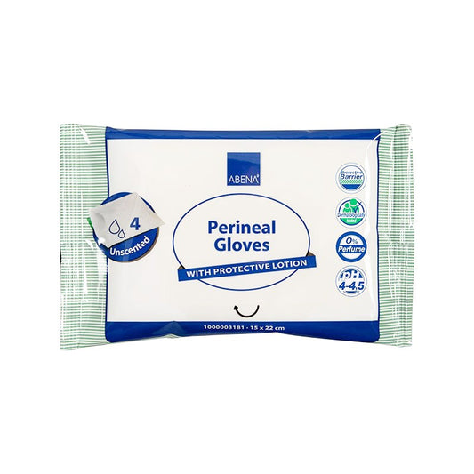 Abena - Gant de toilette imprégné zone périnéale - Sachet de 4 gants