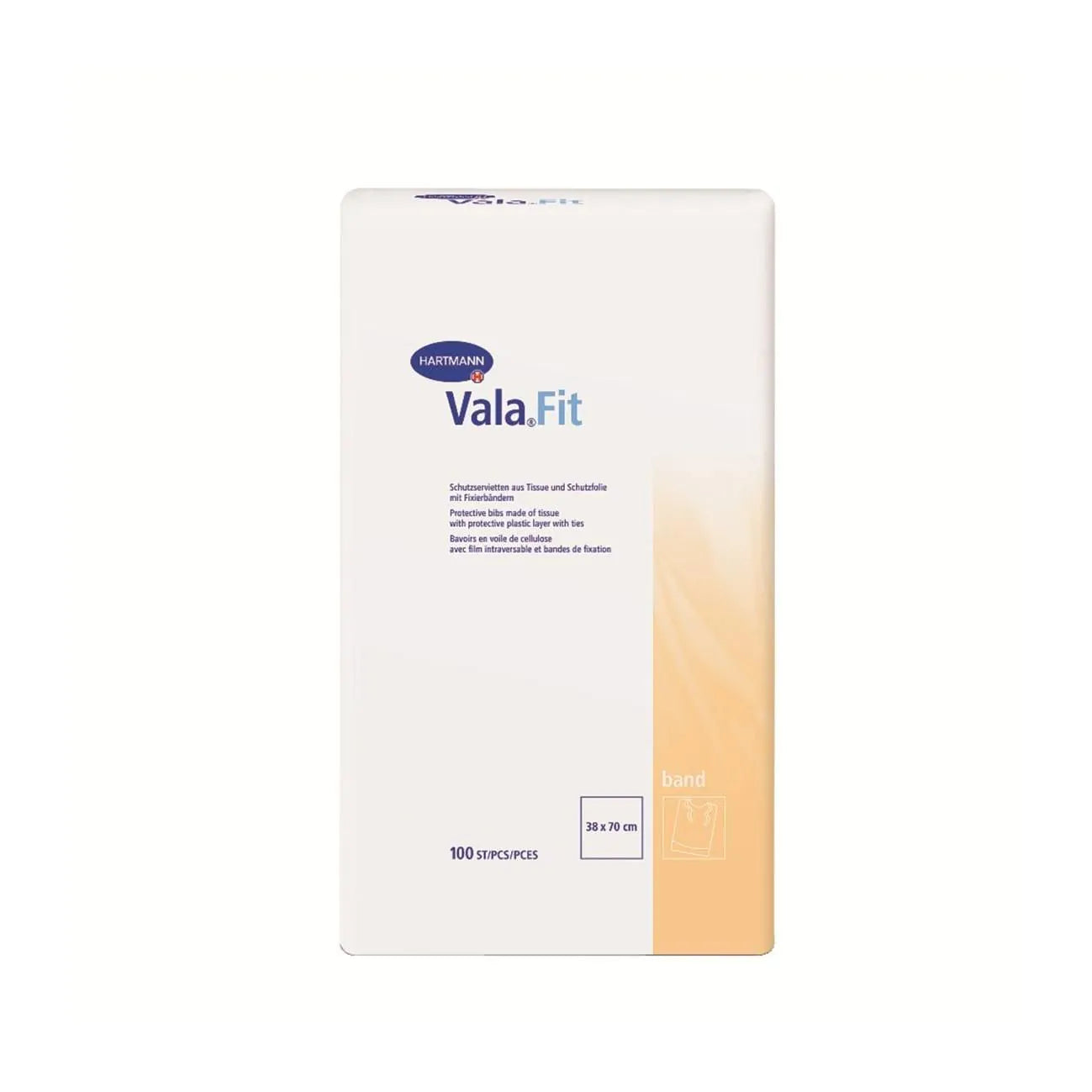 HARTMANN - ValaFit Band - Bavoir jetable à Usage Unique Adulte 38 x 70 cm - Sachet de 100 pièces
