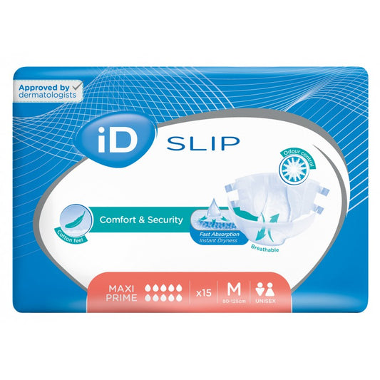 Ontex - Couche adulte ID Expert Slip Maxi Prime - Carton de 3 Sachets de 15 pièces
