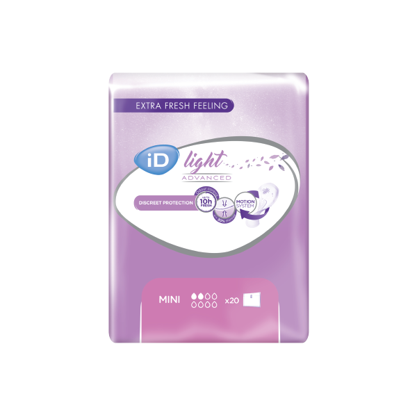 Ontex - Protection urinaire femme iD Light Advanced Mini - Sachet de 20 Pièces