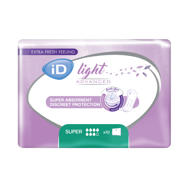 Ontex - Protection urinaire femme iD Light Advanced Super - Sachet de 10 Pièces