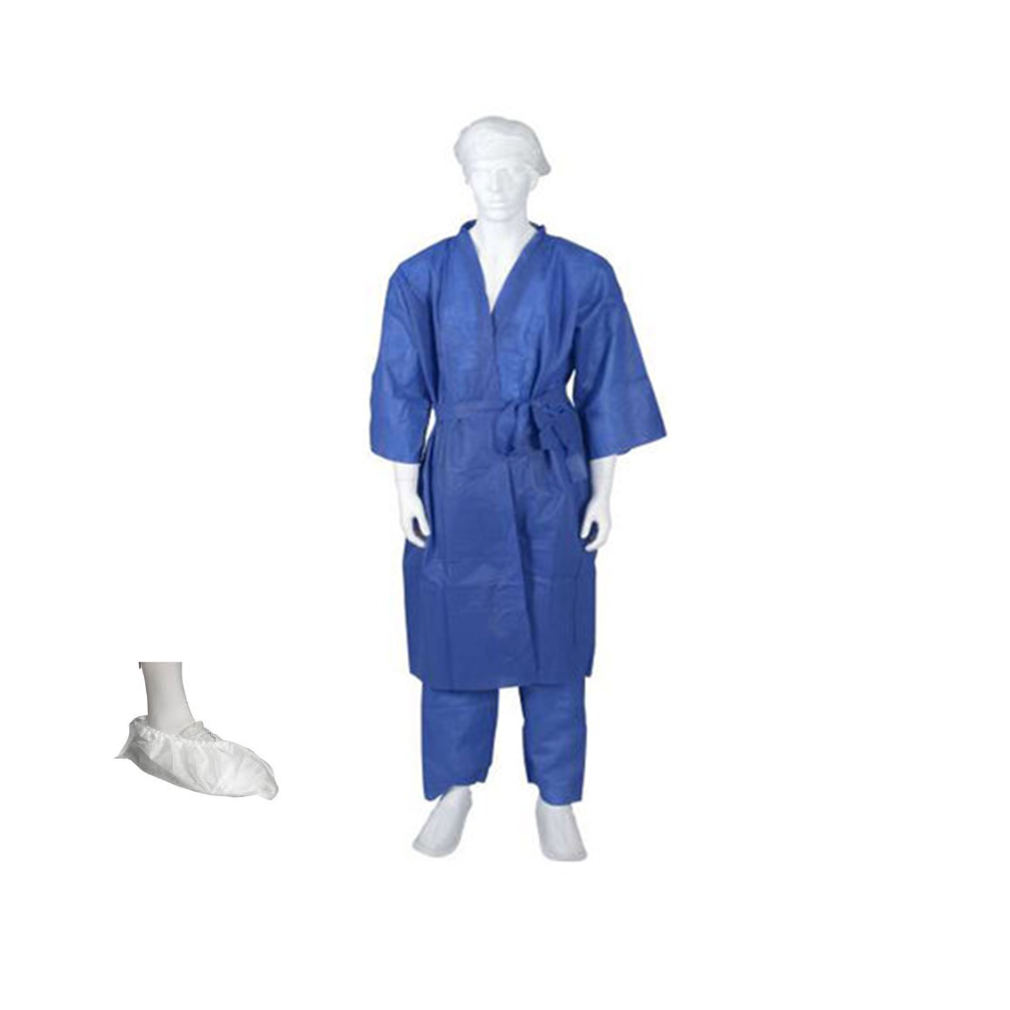 Abena - Kit ambulatoire adulte avec charlotte, peignoir, pantalon, chaussons et sur chaussures - 25 kits