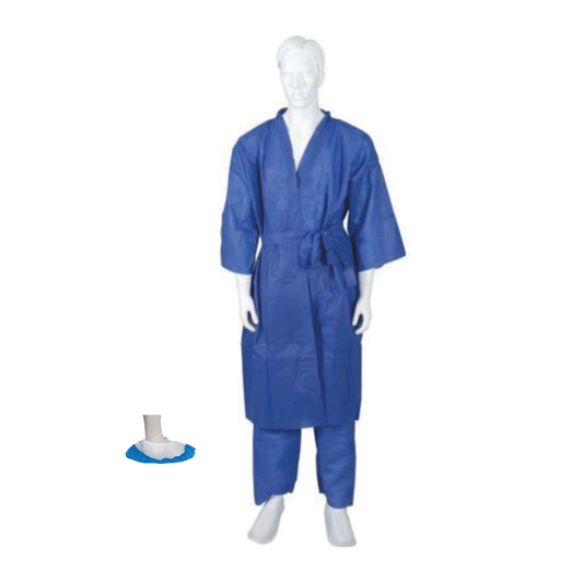 Abena - Kit ambulatoire adulte avec peignoir, chemises, pantalon, chaussons et sur-chaussures