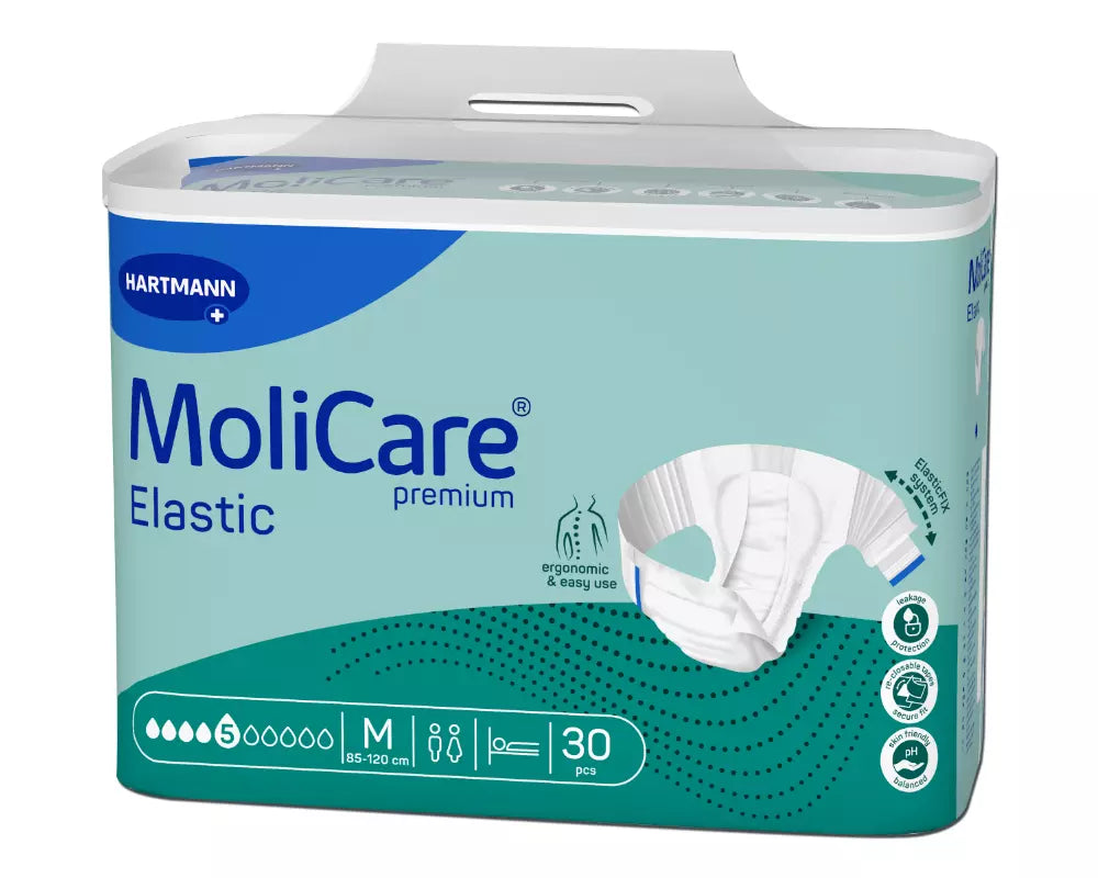 HARTMANN - MoliCare - Couche adulte Premium Elastic 5 Gouttes - Boite de 30 pièces