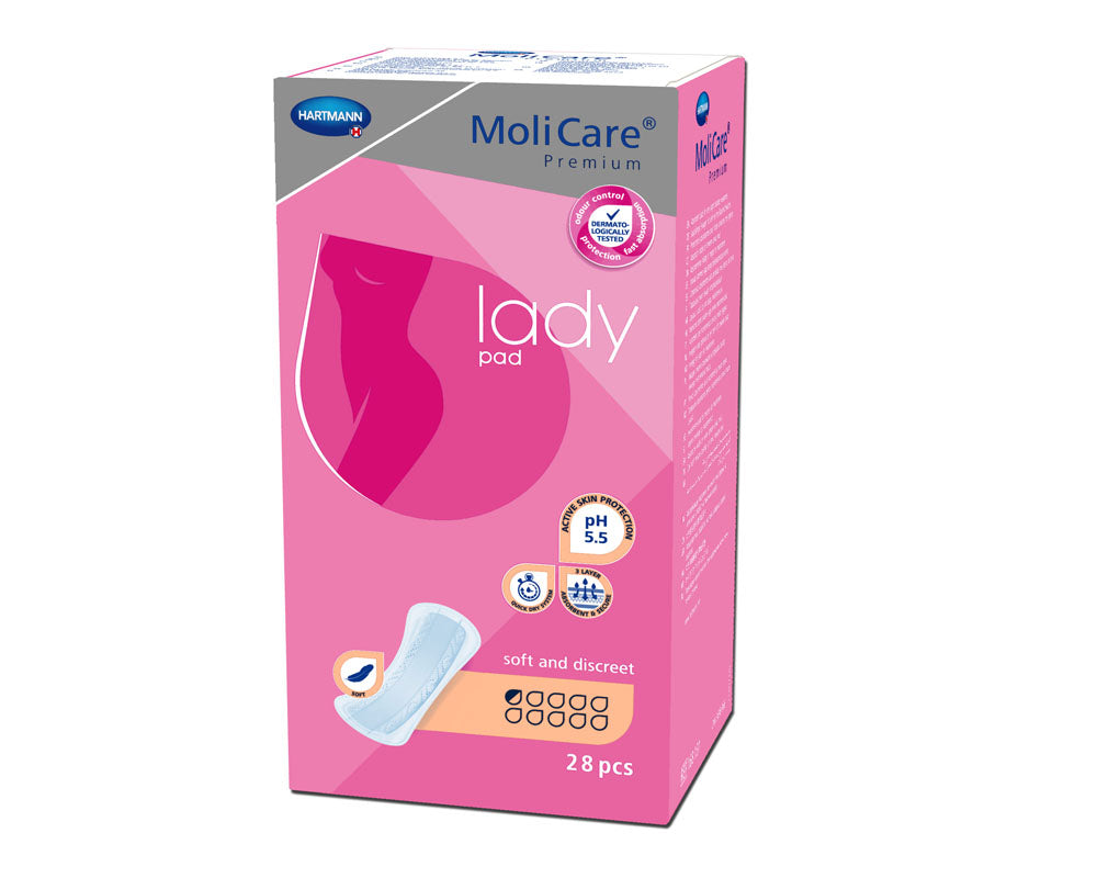 HARTMANN - MoliCare - Protection urinaire pour femme 0.5 goutte - Premium lady pad - Boite de 28 pièces