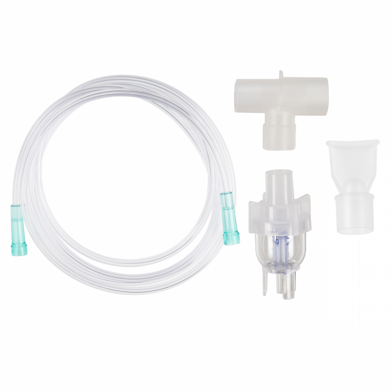 Nébuliseur stérile avec adaptateur T F/M, embout buccal, tube ondule et tubulure - 1 pièce