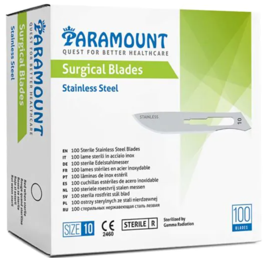 Paramount - Lames chirurgicales en Acier inoxydable - Boite de 100