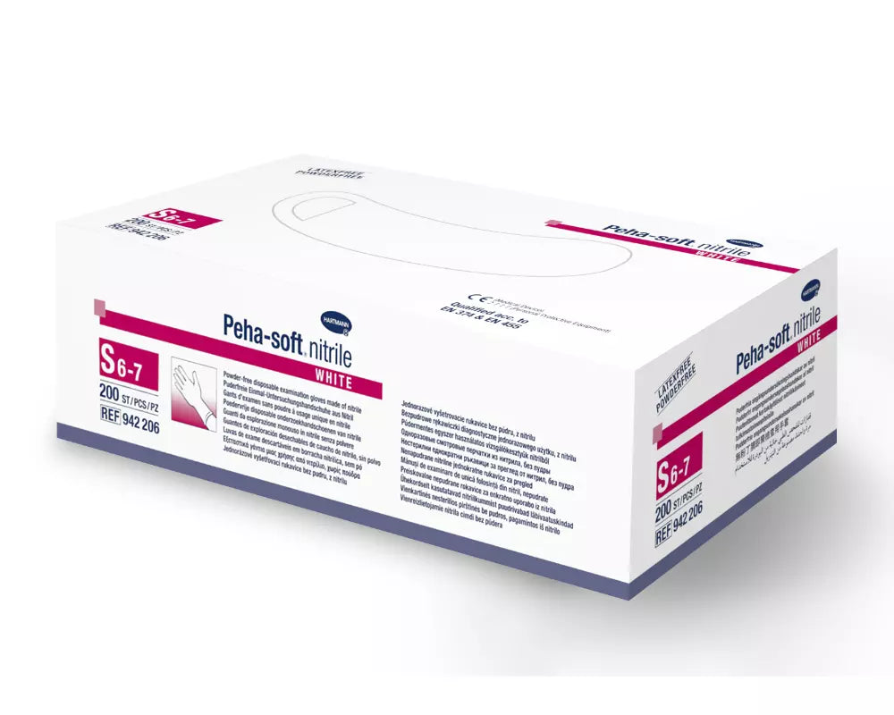 HARTMANN - Gant d'examen en nitrile non poudré Peha-soft nitrile blanc - Boite de 200