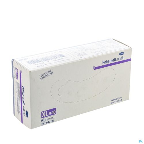 HARTMANN - Gant d'examen en nitrile non poudré Peha-soft nitrile PF - Taille XL - Boite de 90