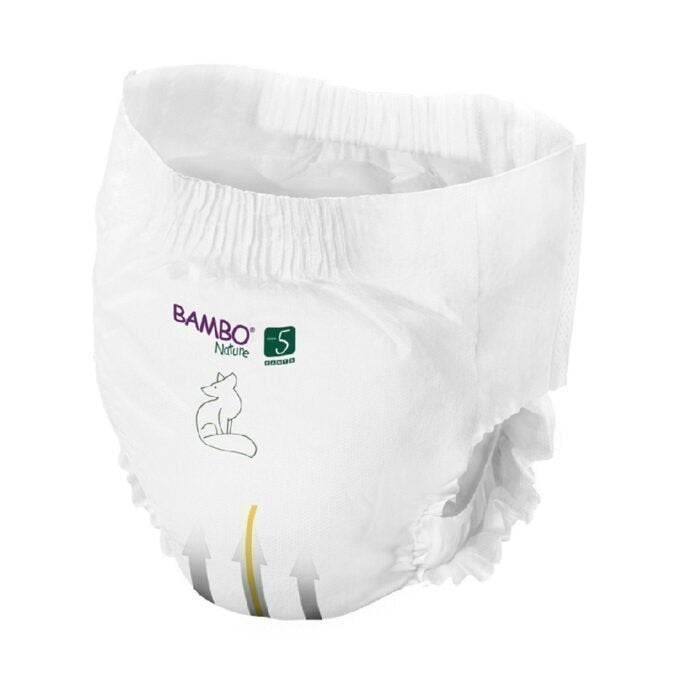 Bambo Nature - Couche bébé Taille 5 Junior (12-18kg) - Carton de 6 sachets de 22 pièces