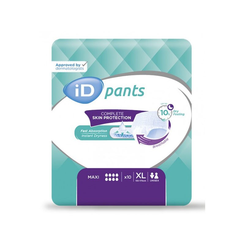 Ontex - Slip absorbant iD Pants Maxi - Sachet de 10 pièces