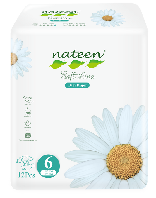 Nateen - Couches Bébé Taille 6 (> 25 kg) - Sachet de 12 pièces